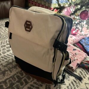 Hexagon Logo Beige Backpack